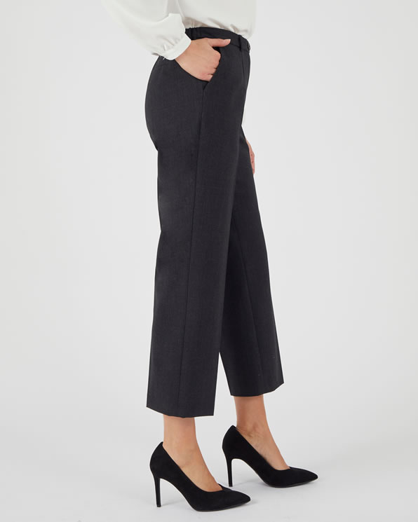 Wijde broek mix van wol bi-stretch