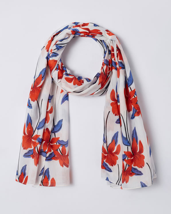 Foulard pur coton imprimé floral