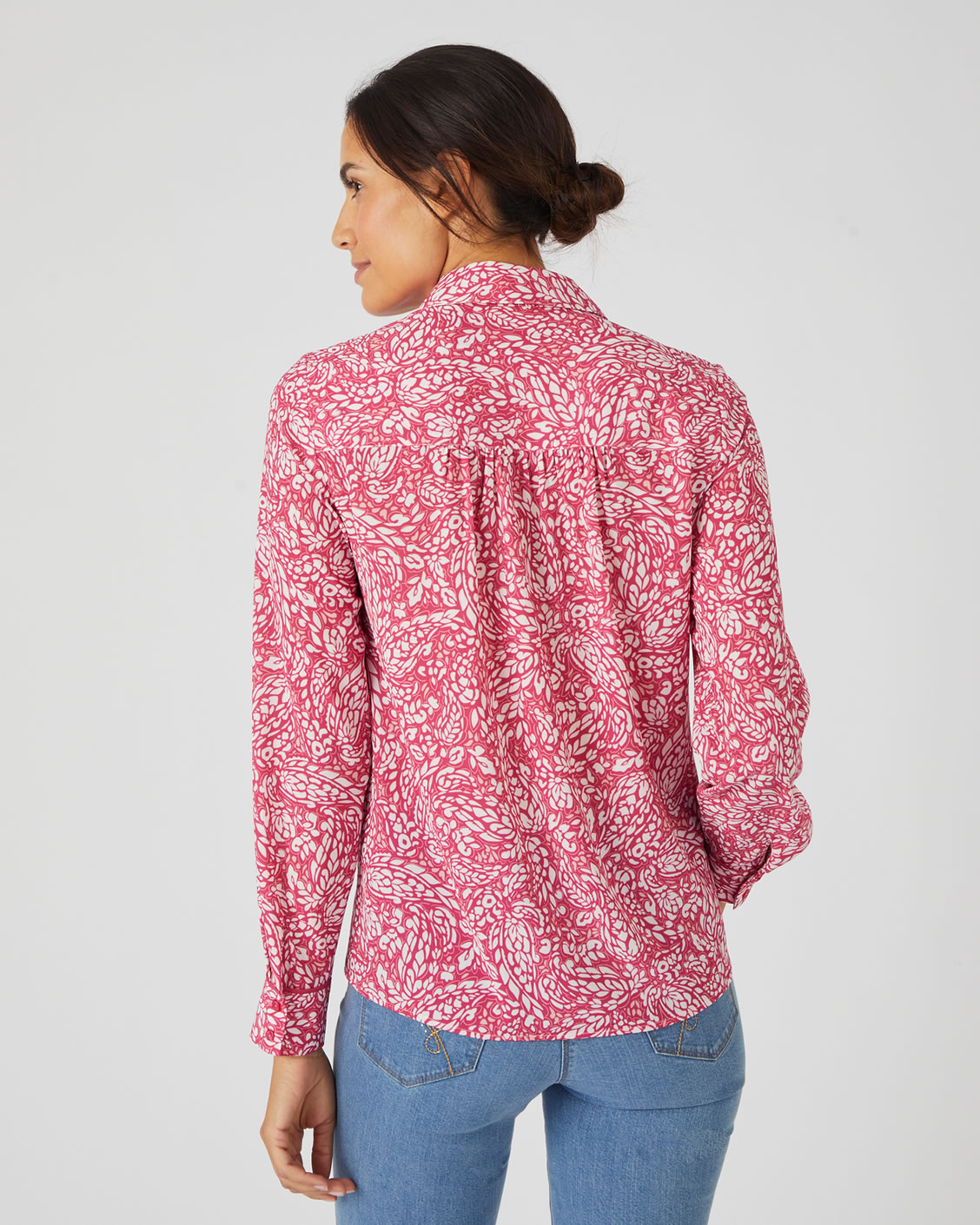 Overhemdblouse getextureerde crêpe stof