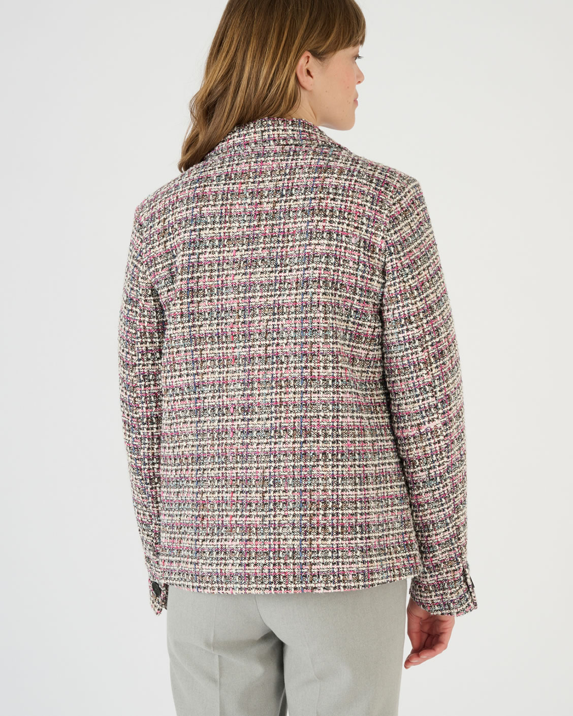 Veste doublée effet tweed fils brillants