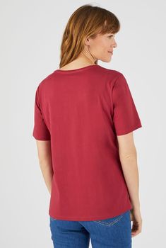 T-shirt pur coton avec détail macramé